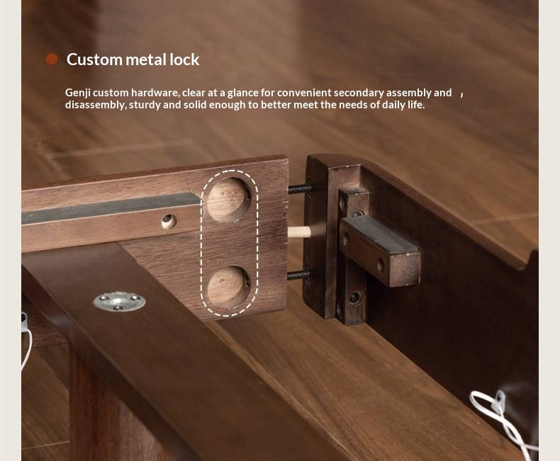 Sandalwood Solid Wood Modern Simple luminous Multifunctional Bed