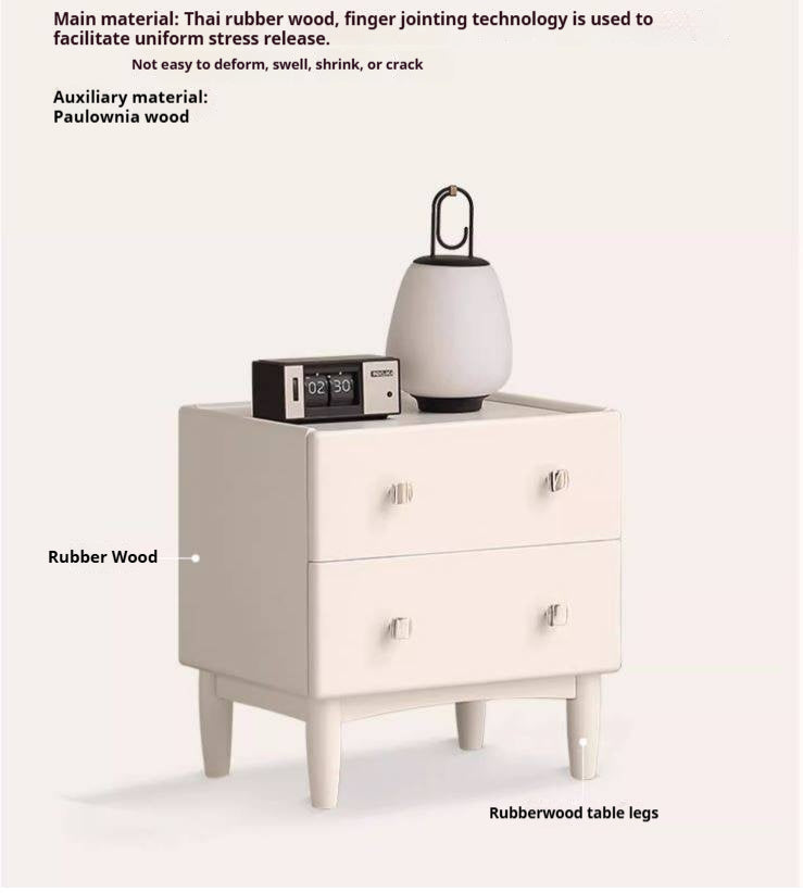 Solid Rubberwood Modern Nightstand