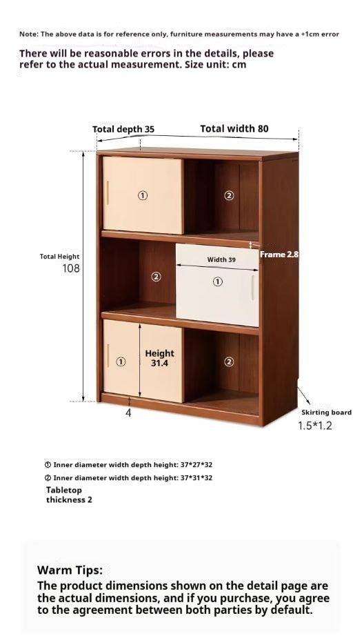 Tulipwood  Solid Wood Bauhaus Side Cabinet.
