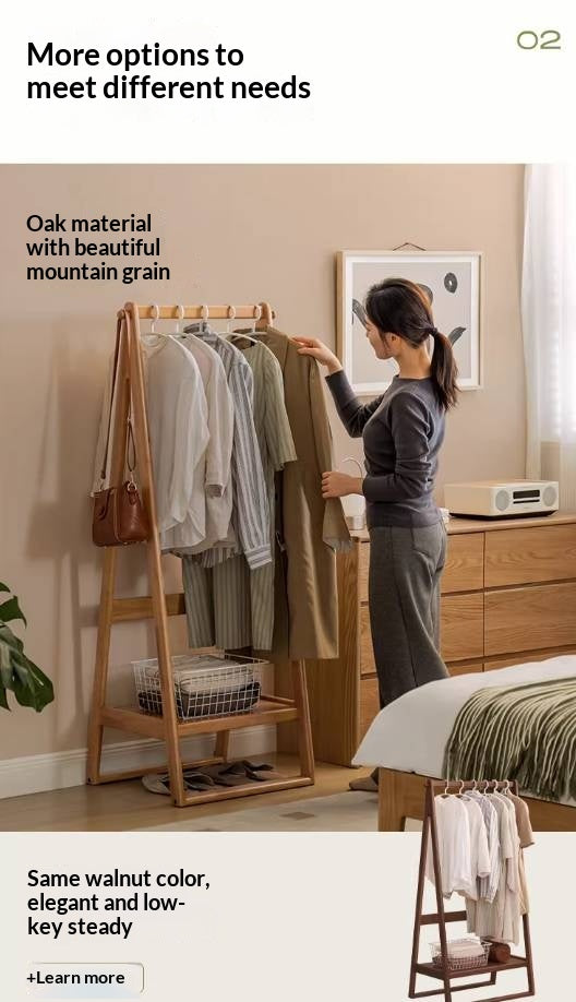 Solid Rubberwood Nordic Minimalist Standing Hanger