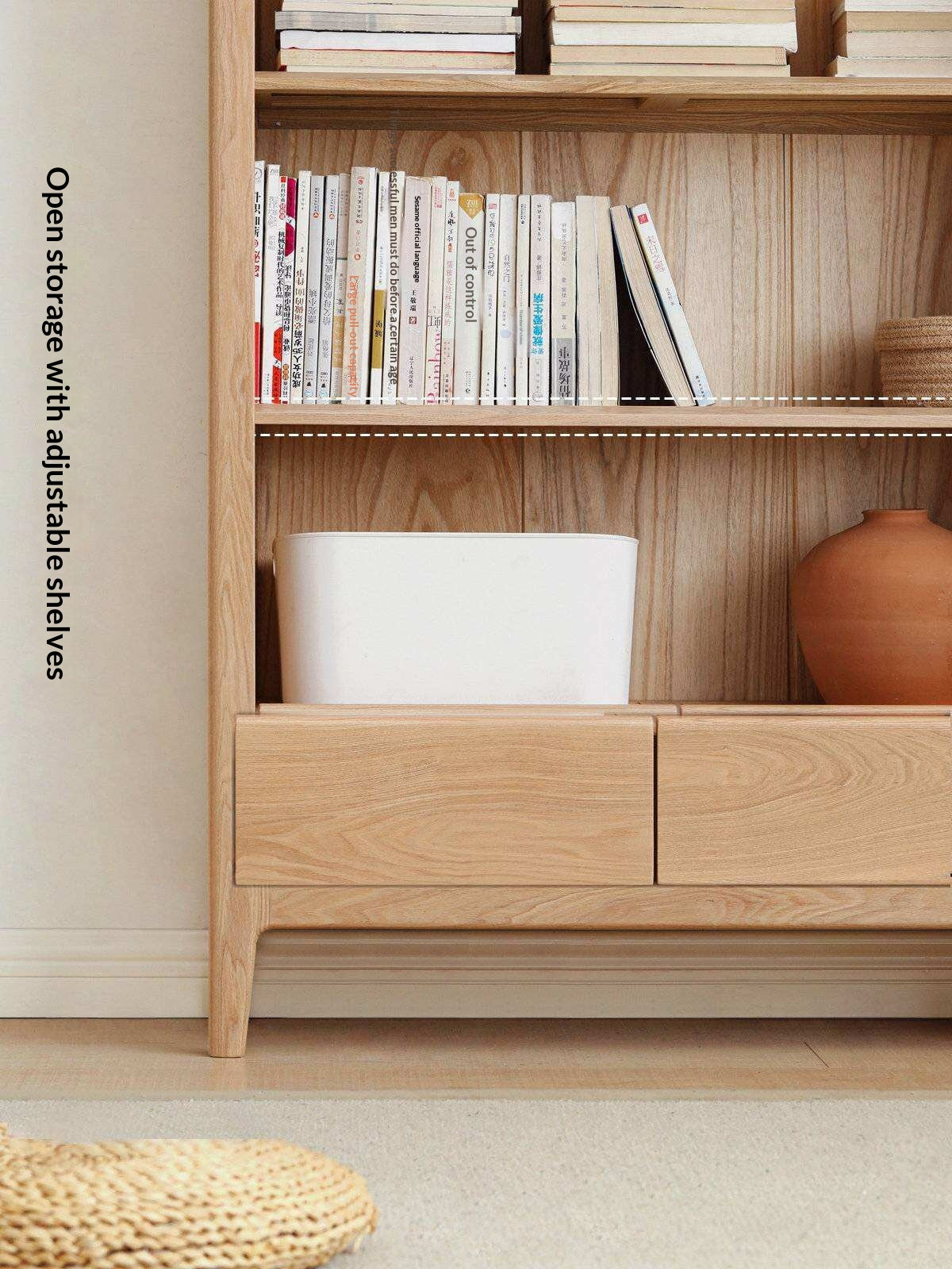 Ash Solid Wood Combination Bookcase Bookshelf