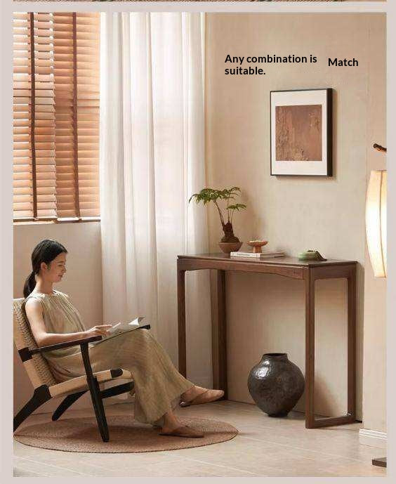 Oak Solid Wood Console Table, Entryway Bench