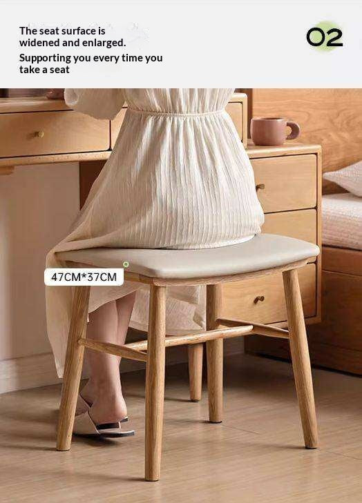 Oak Solid Wood Modern Dressing Stool