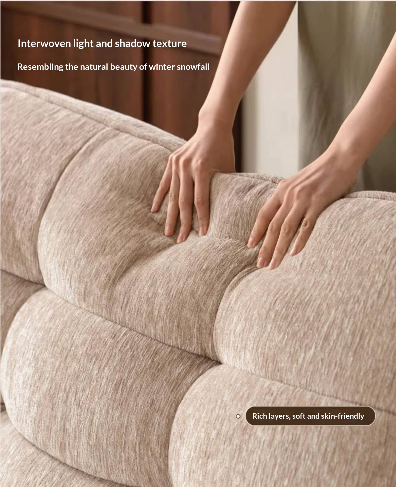 Modern Chenille Fabric Sofa,  Couch with Removable and Washable Covers