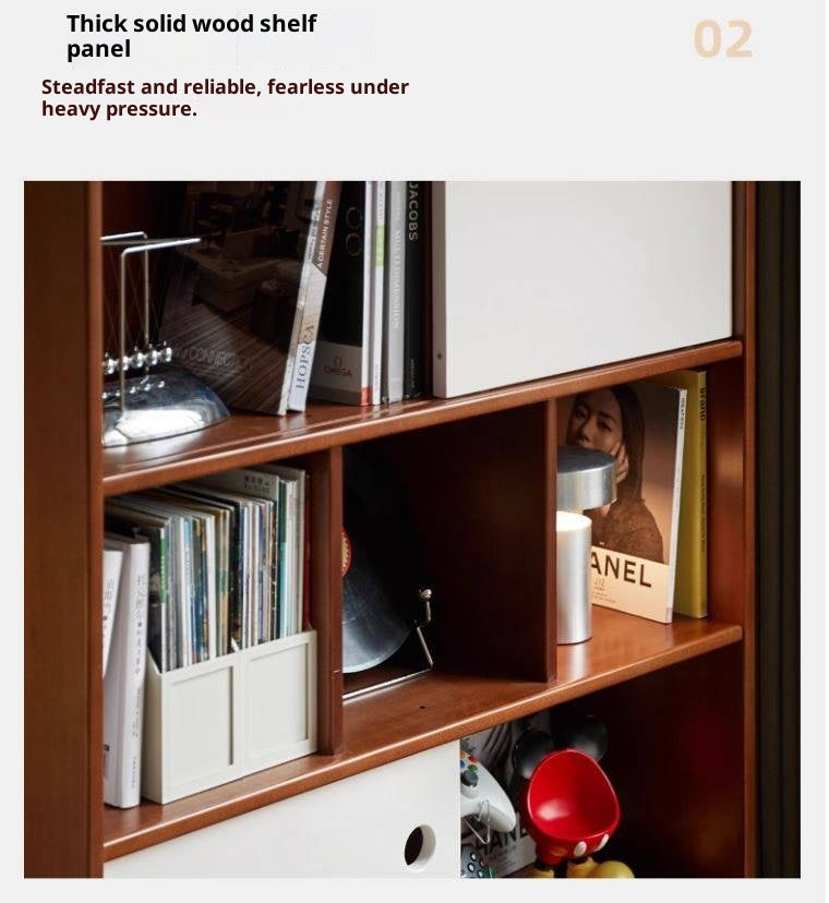 Poplar, Cherry Solid Wood Ancient Style Bookcase