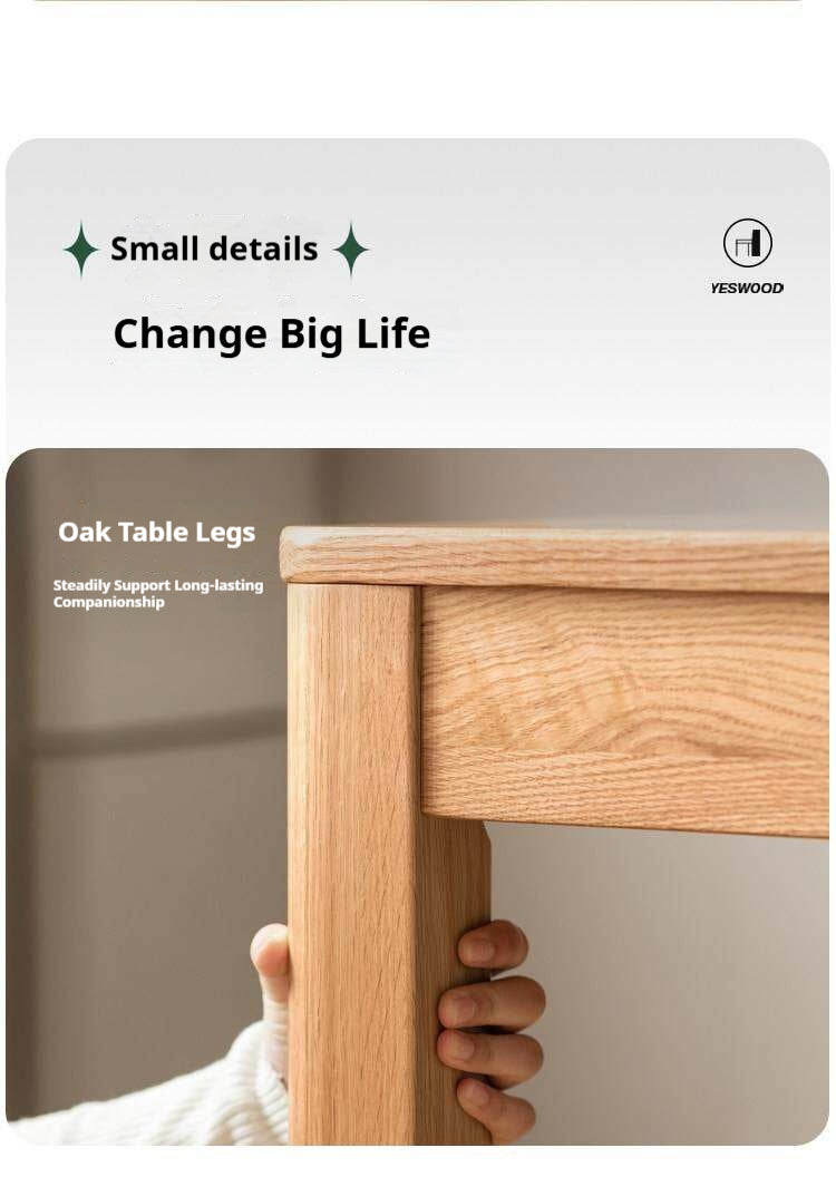 Oak Solid Wood Telescopic Dining Table Sideboard Integrated