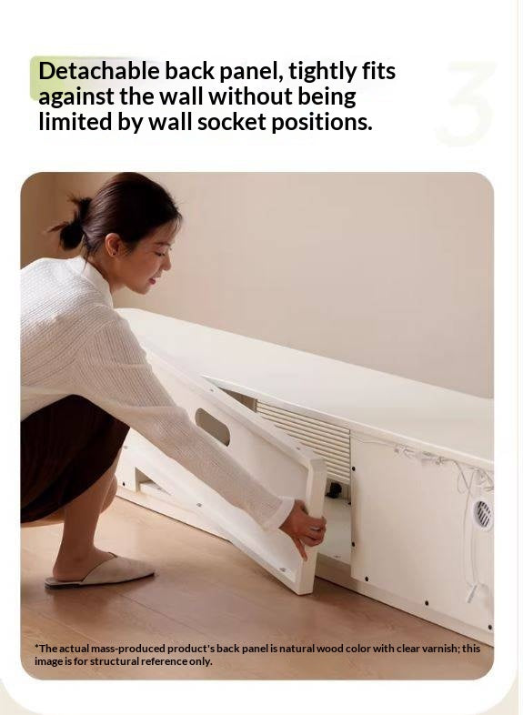 Solid RubberWood TV Cabinet Floor-Standing Low Cabinet.