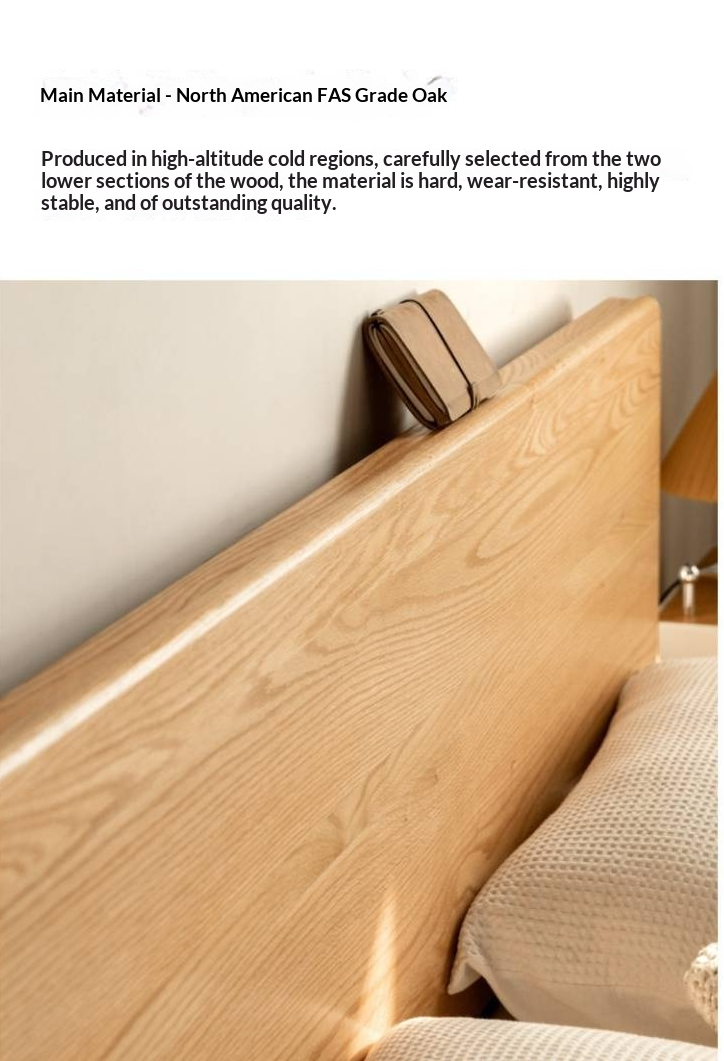 Oak Solid Wood Box Bed — Modern Minimalist Bed