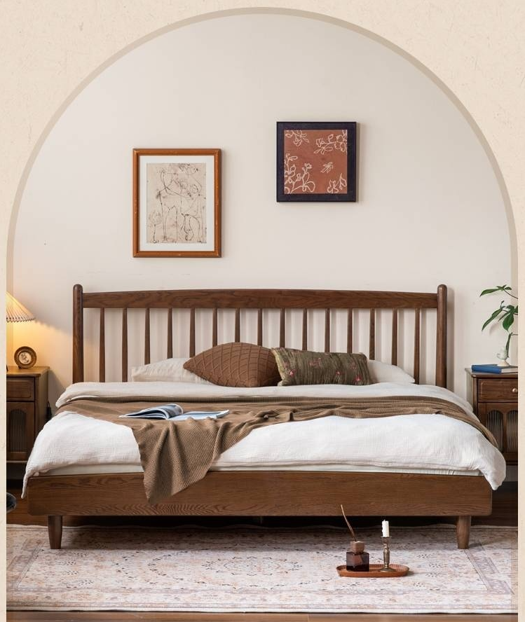 Oak Solid Wood Modern Simple Bed
