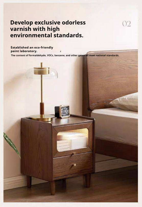 Solid Longan Hardwood, Oak Solid Wood Modern Style Nightstand