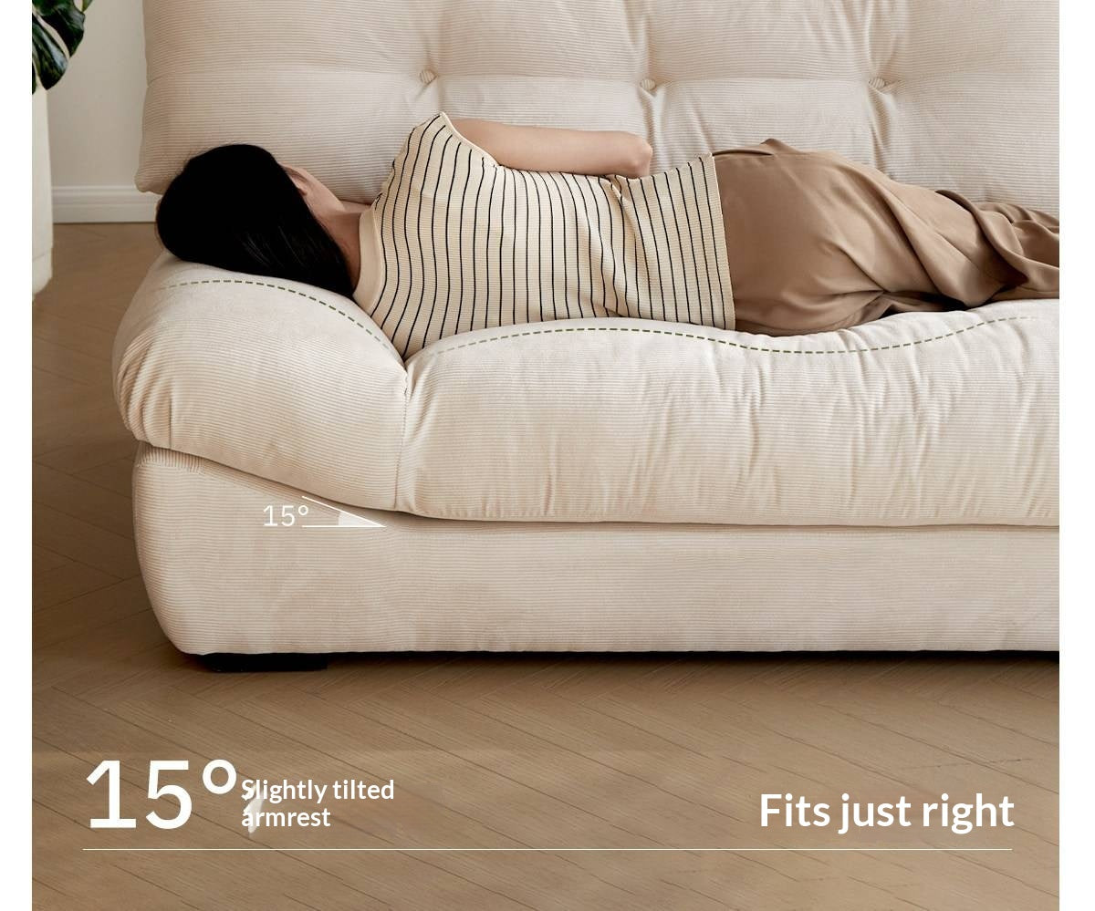 Fabric Italian Style Cloud Sofa With Russian Birch Wood Frame-