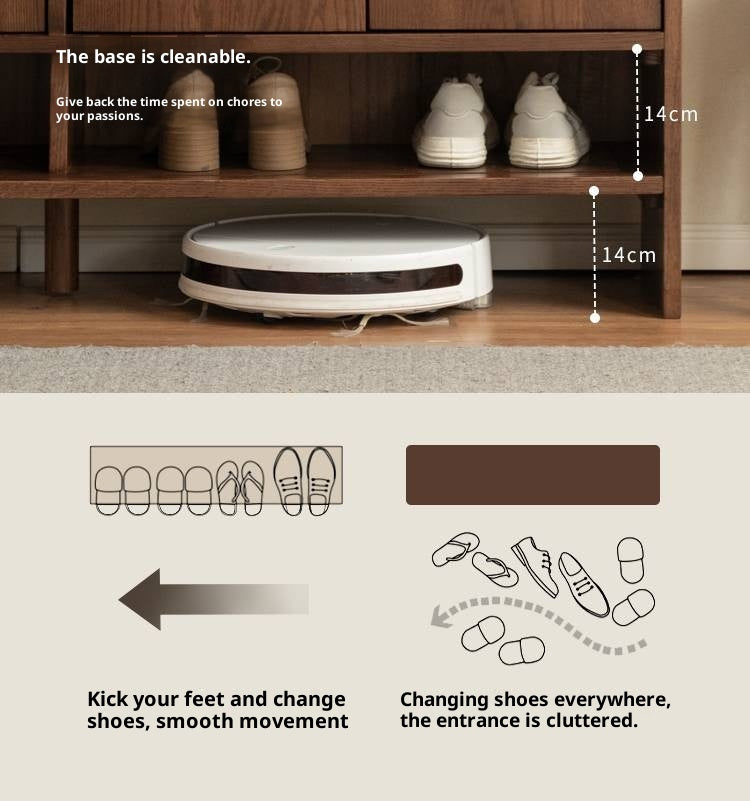 Oak Solid Wood Capacity Shoe Cabinet