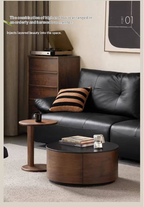 North American Black Walnut Solid Wood Italian Light Luxury Style Coffee Table