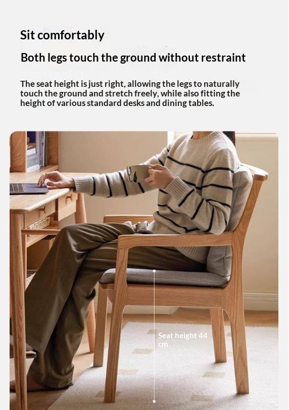 Cherry, Ash, Oak, Beech Solid Wood Book Chair Comfortable Soft Back Chair