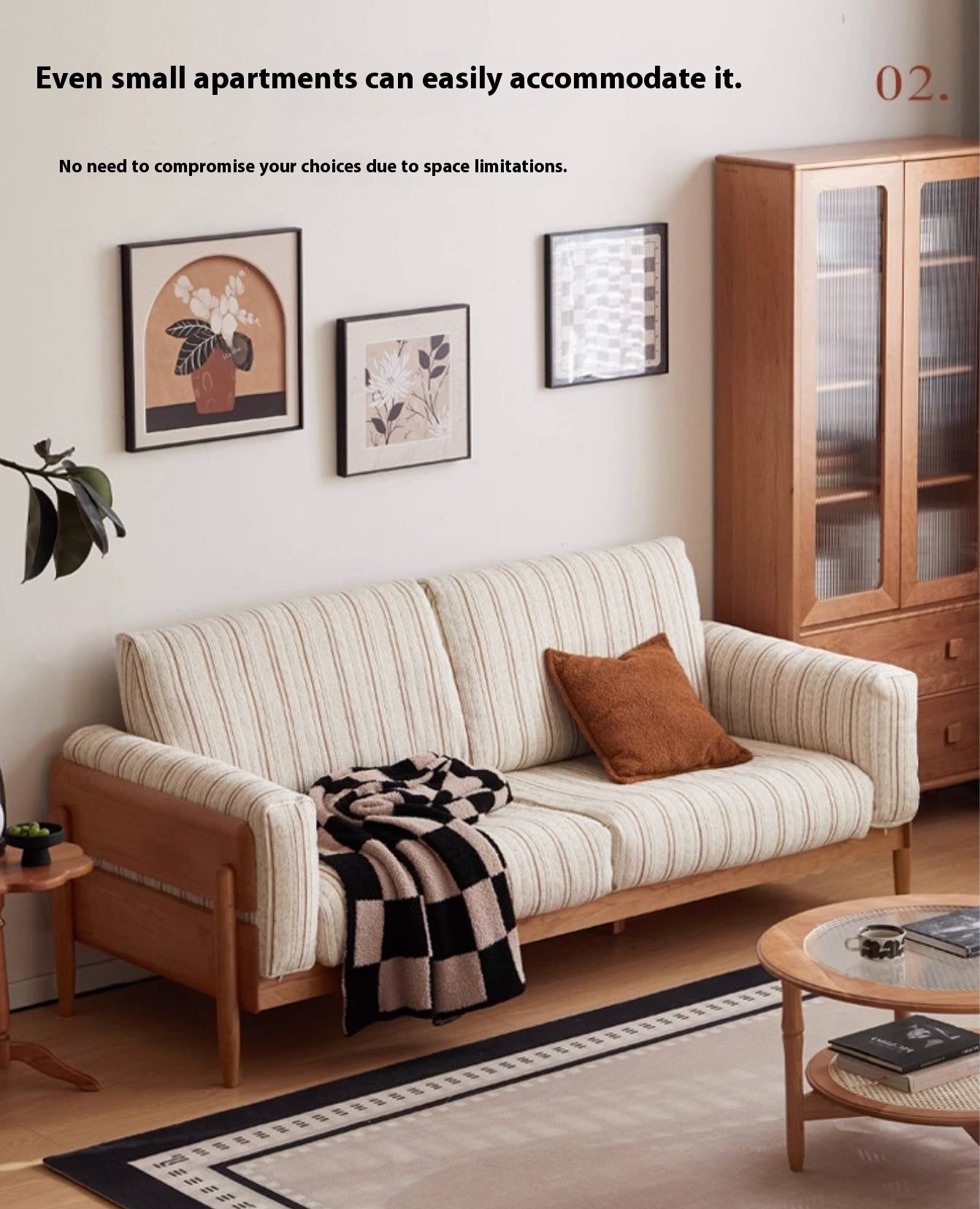 Cherry Solid Wood Sofa Living Room Antique