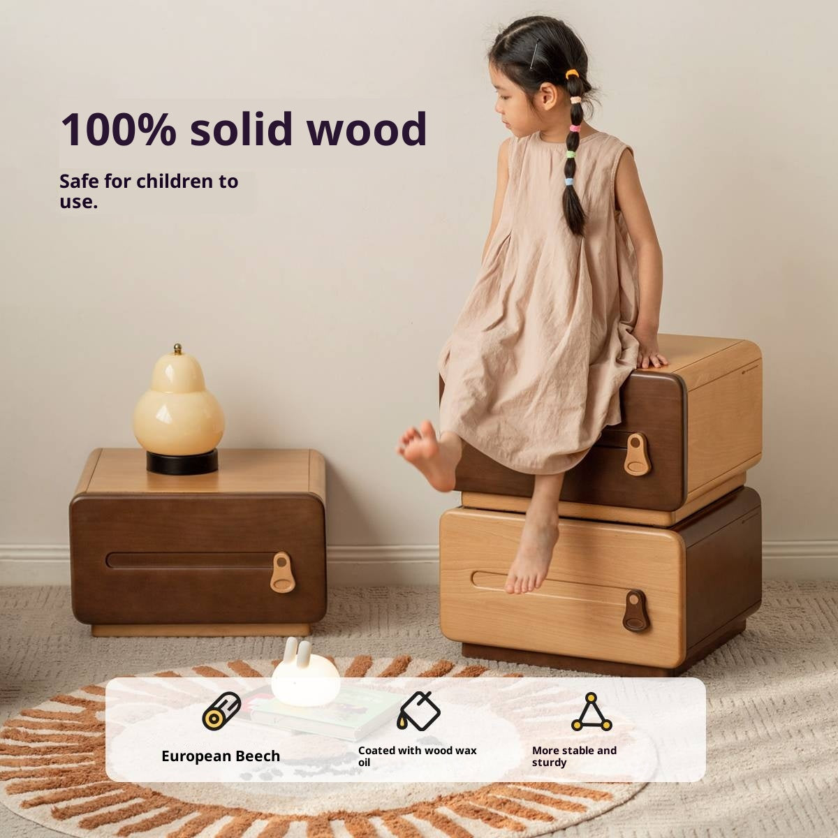 Beech Solid Wood Children's Chest of Drawers