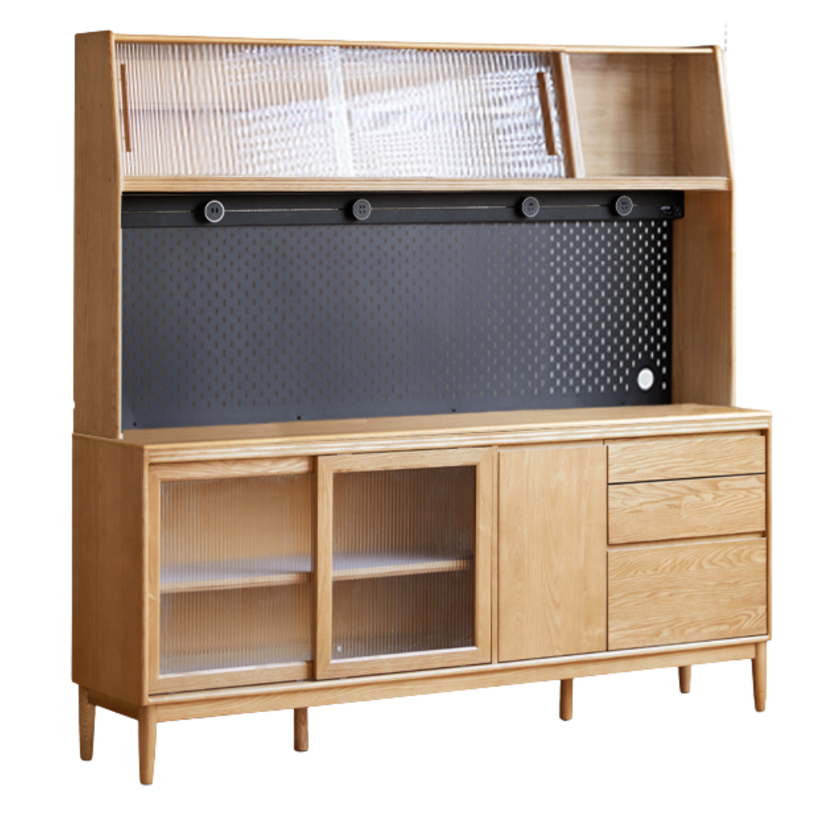 Oak, Ash Solid Wood Large Capacity Storage Sideboard