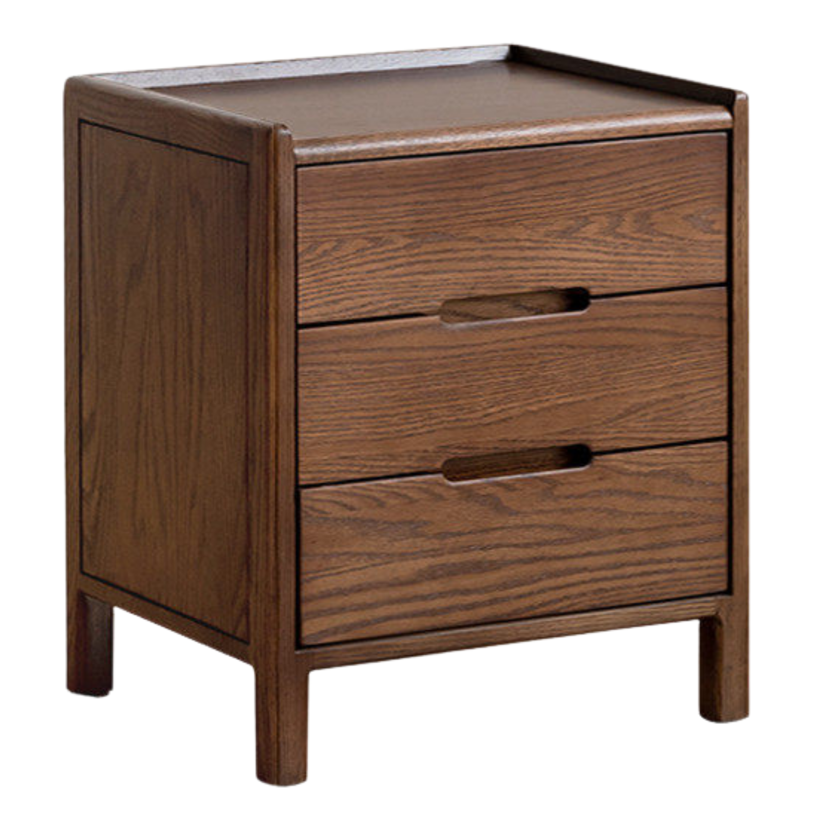 Rubberwood, Oak Solid Wood Simple Modern Style Nightstand