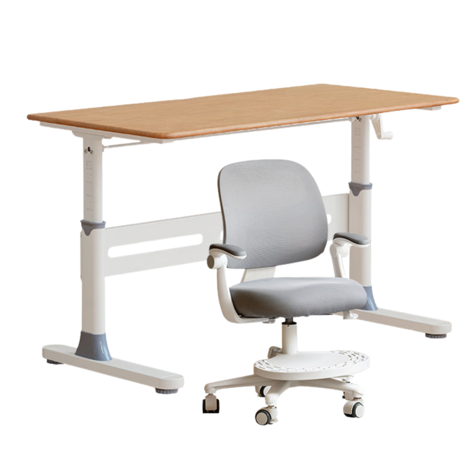 Beech, Solid Rubberwood Solid Wood Kids Liftable Desk