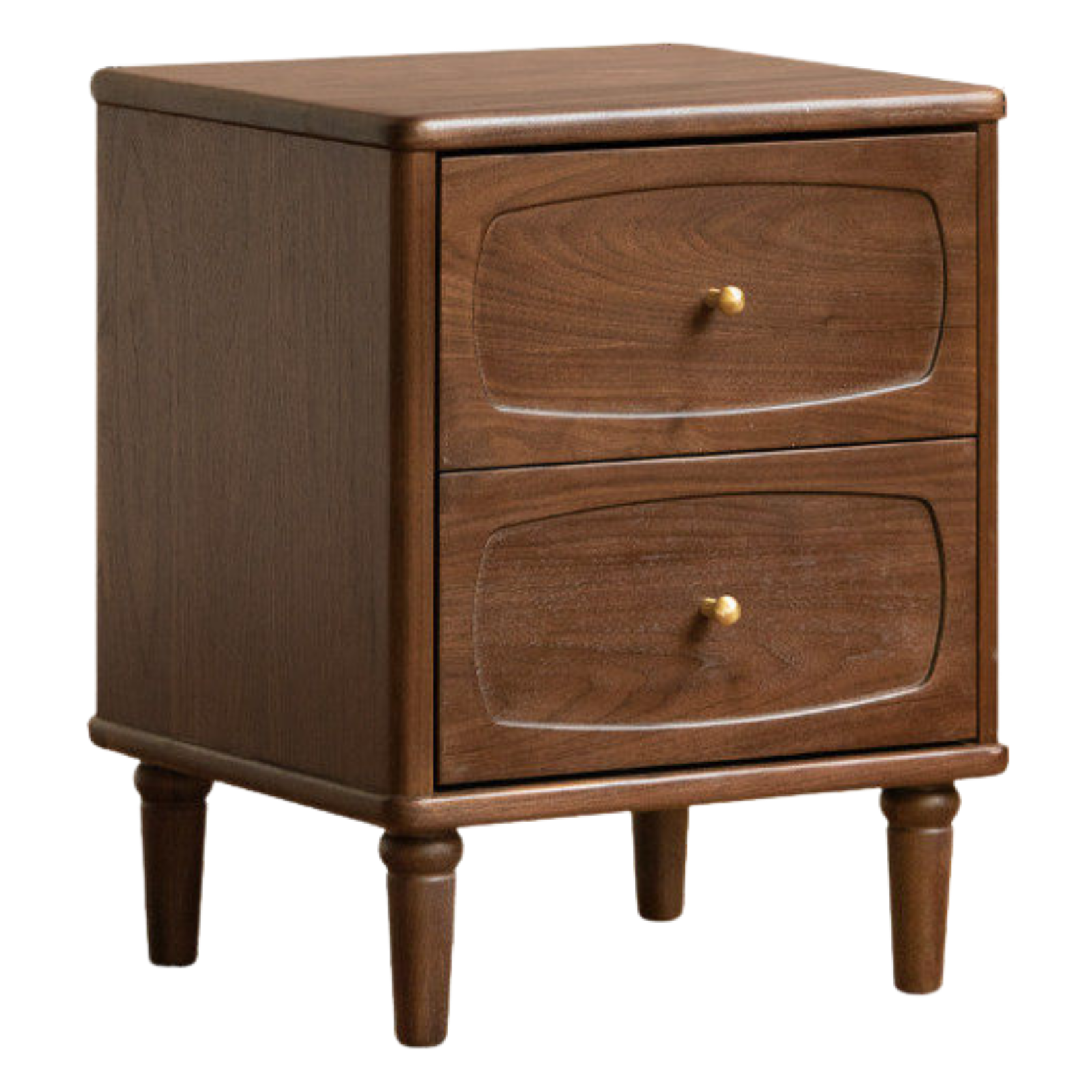 Poplar, Black Walnut Solid Wood French Retro Style Nightstand