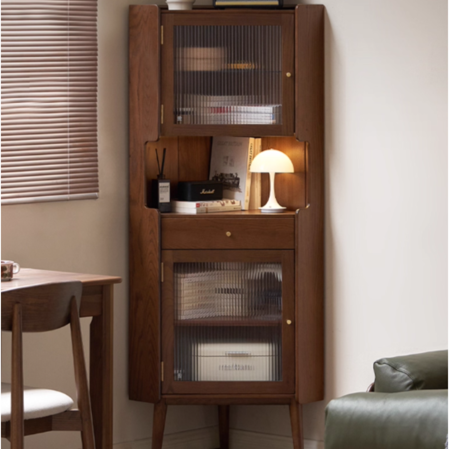 Oak Solid Wood Corner Side Cabinet