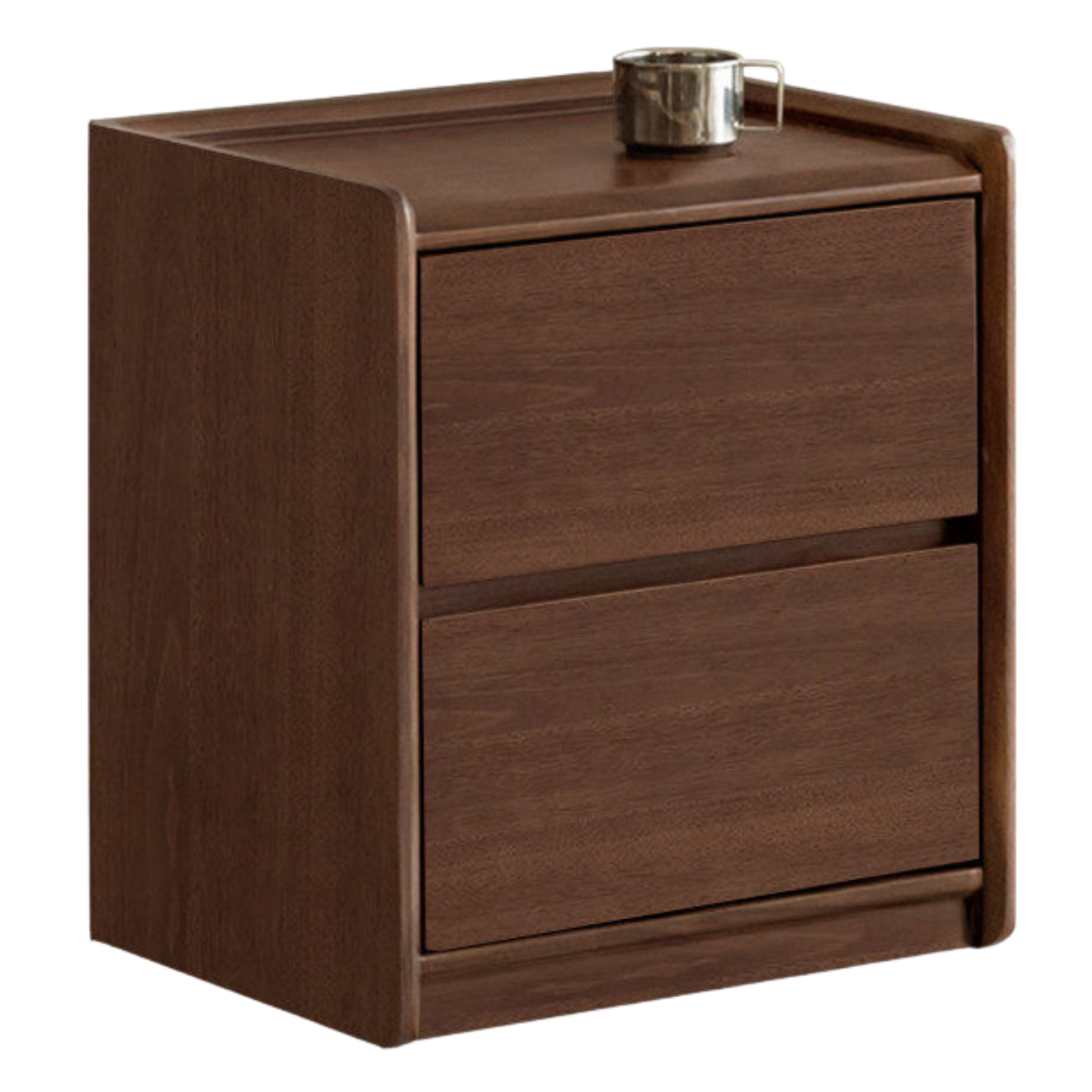 Black Walnut, Sandalwood Solid Wood Nightstand.