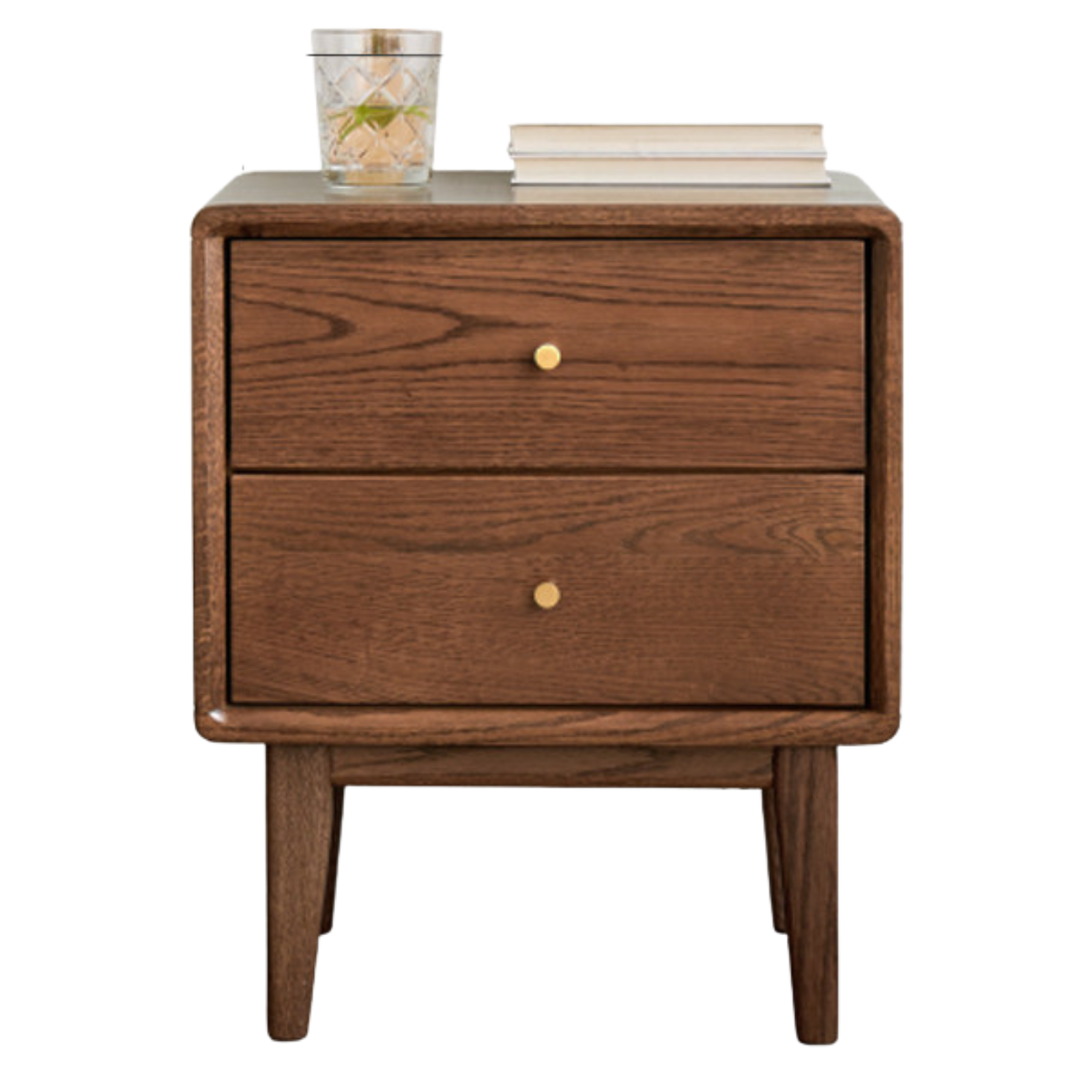 Oak, Solid Rubberwood Nordic Nightstand.