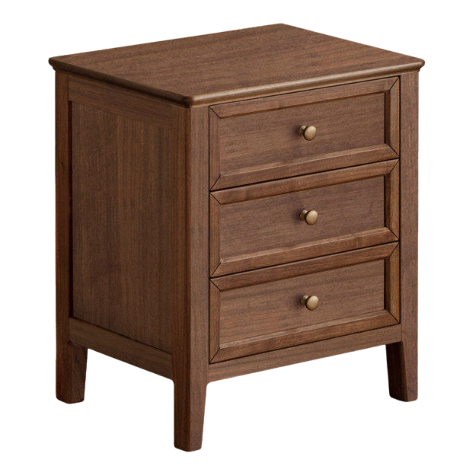 Black Walnut, Sandalwood Solid Wood Nightstand.