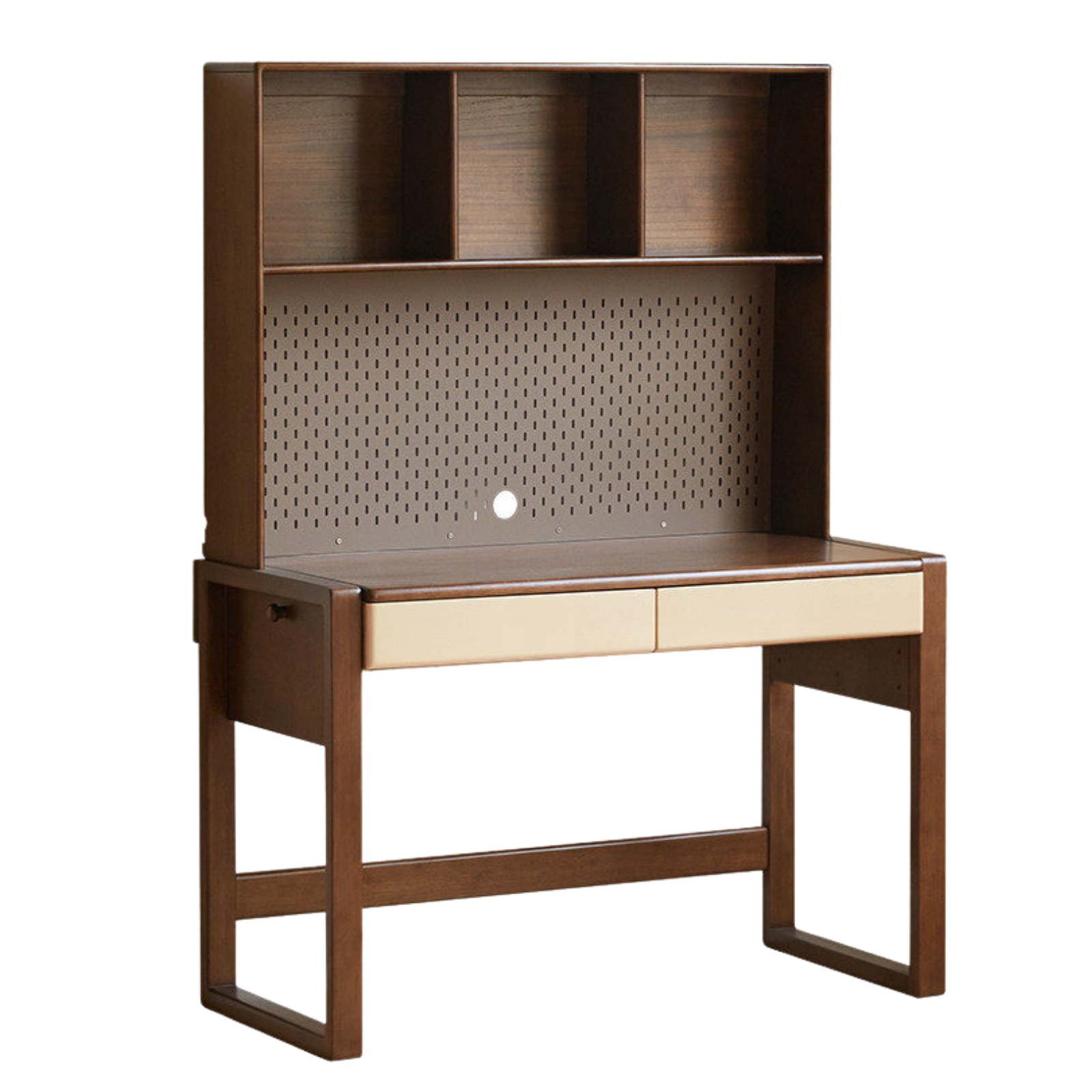 Solid Rubberwood Children's Desk With Bookshelf