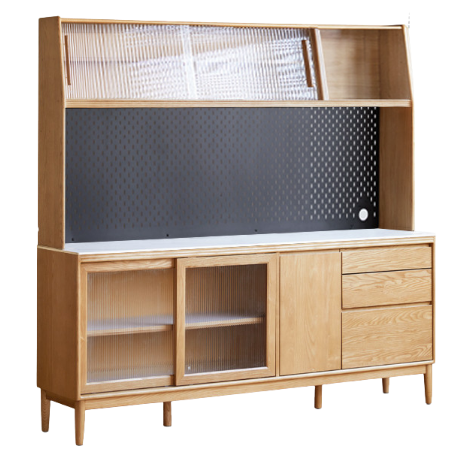 Oak, Ash Solid Wood Large Capacity Storage Sideboard