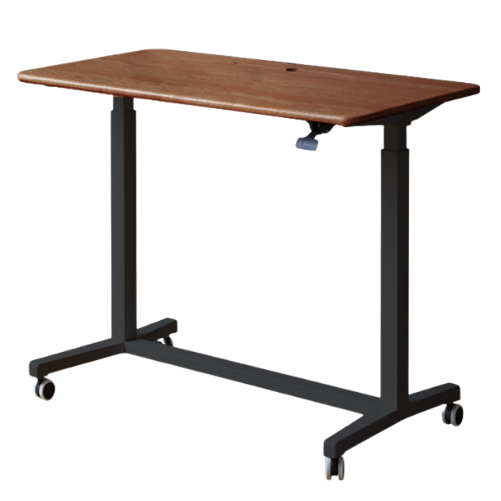 Oak, Solid Rubberwood Standing Mobile Office Desk