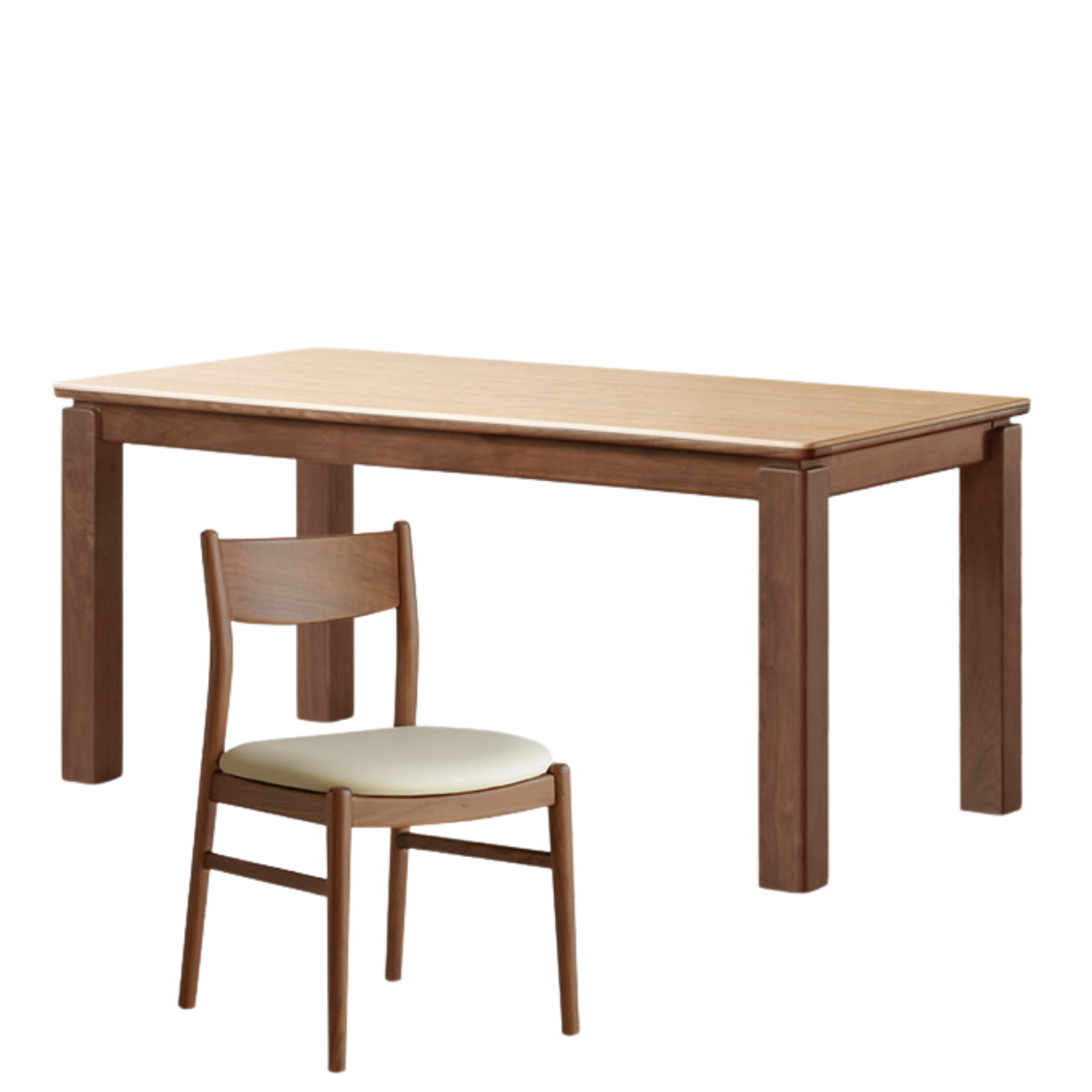 Black Walnut Solid Wood Vintage Travertine Slab Dining Table