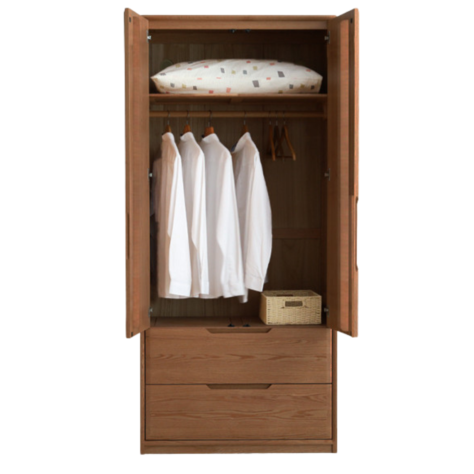 Oak, Ash Solid Wood Scandinavian Wardrobe.