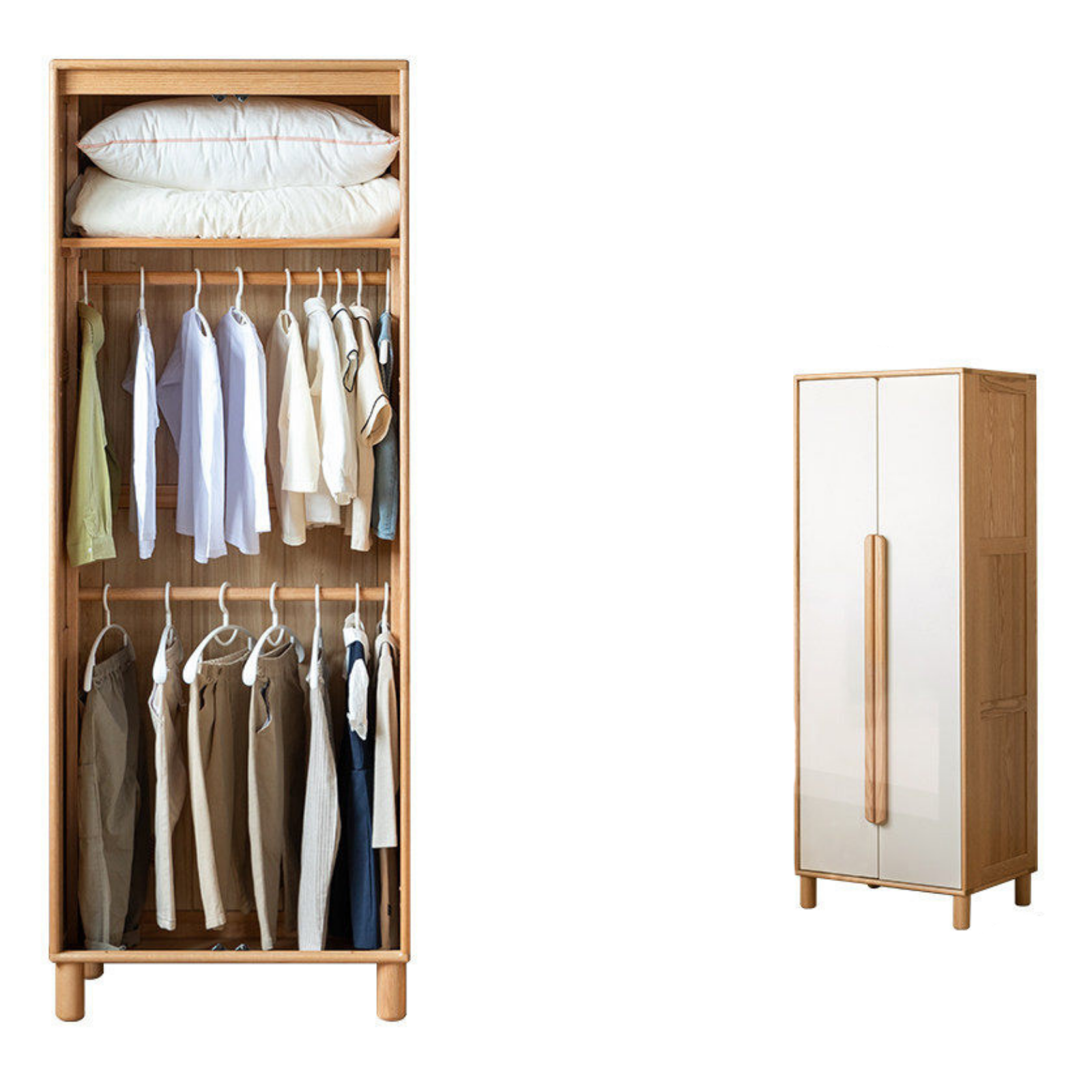 Oak Solid Wood Kids Wardrobe