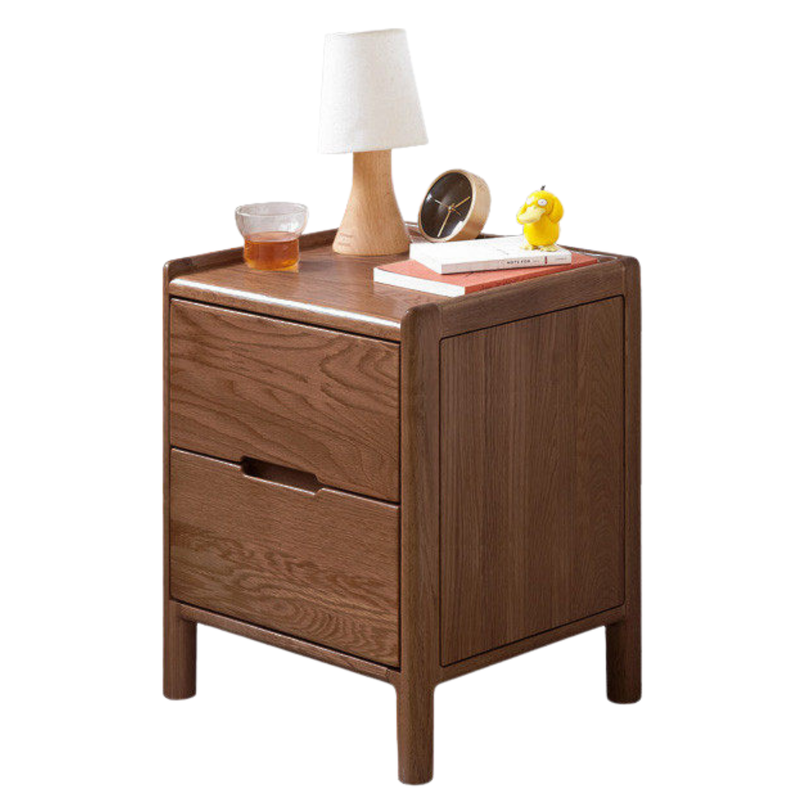 Rubberwood, Oak Solid Wood Simple Modern Style Nightstand
