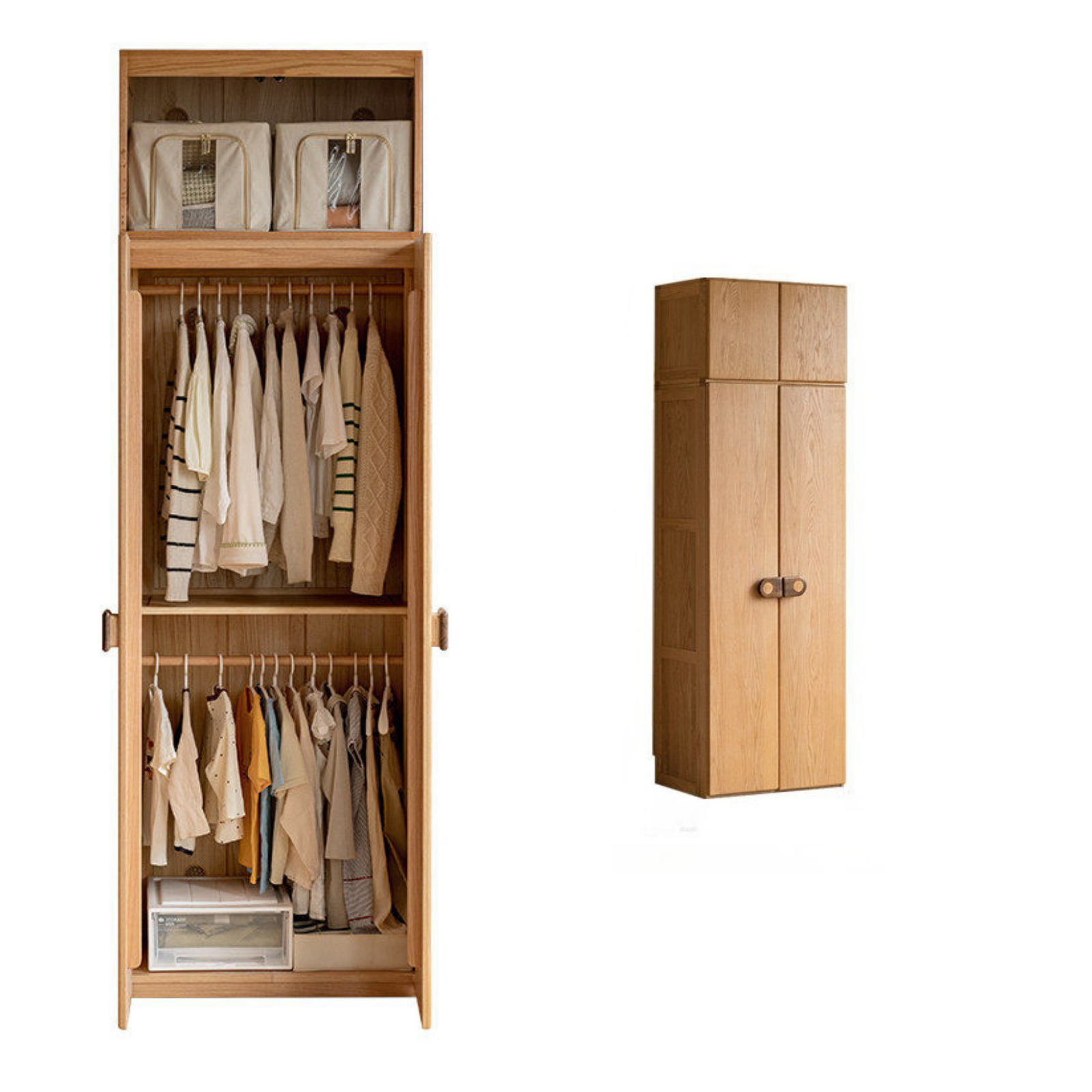 Oak Solid Wood Children's Wardrobe