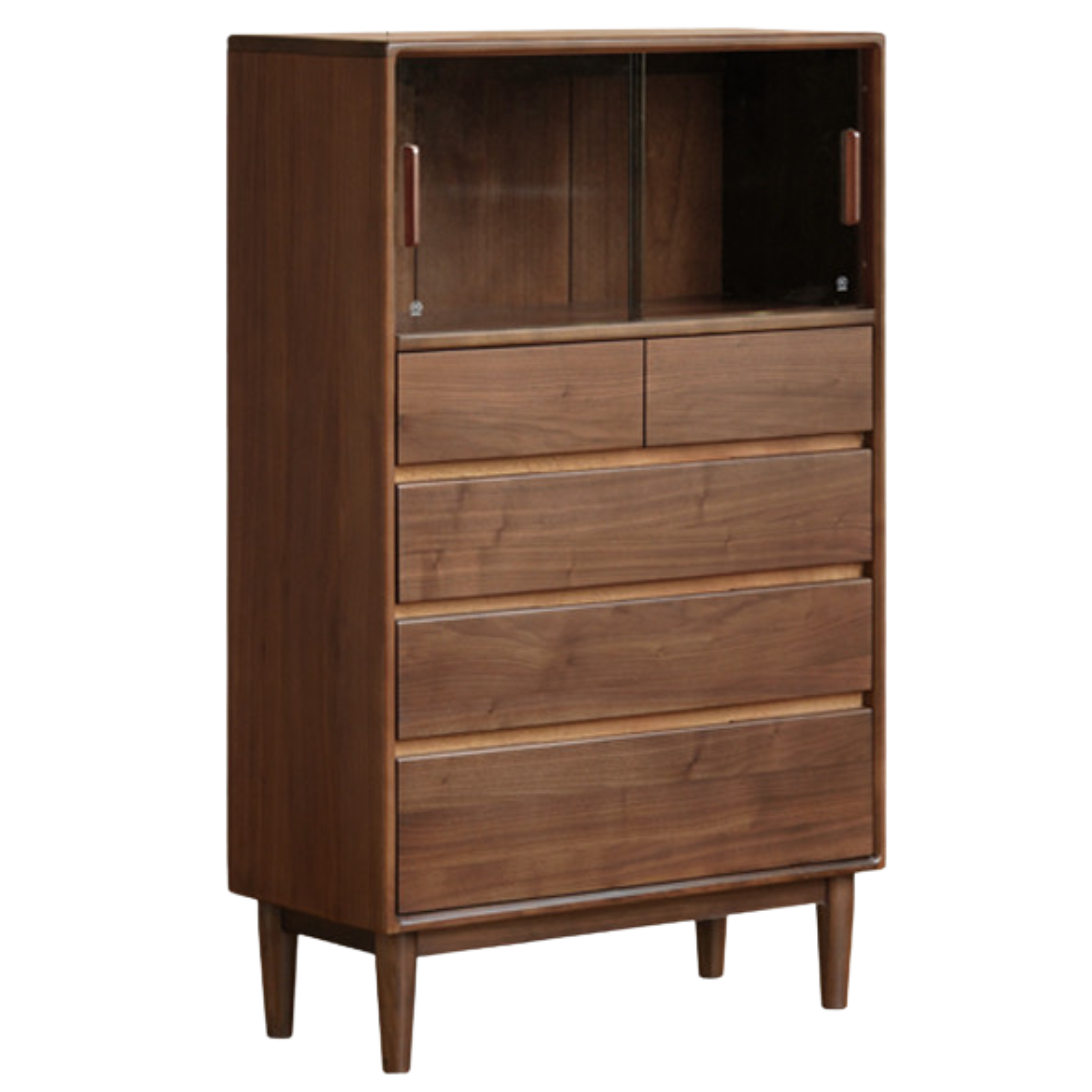 Black Walnut Solid Wood Italian Light Luxury Side Cabinet