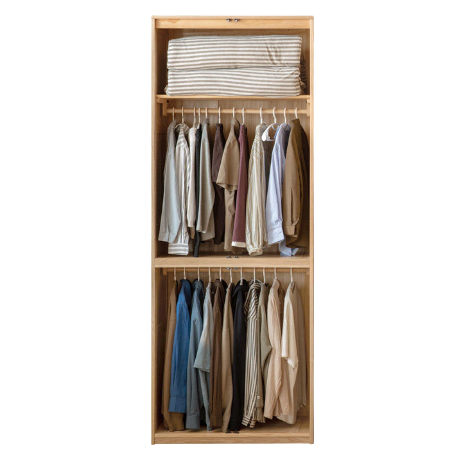 Ash Solid Wood Open Door Storage Cabinet