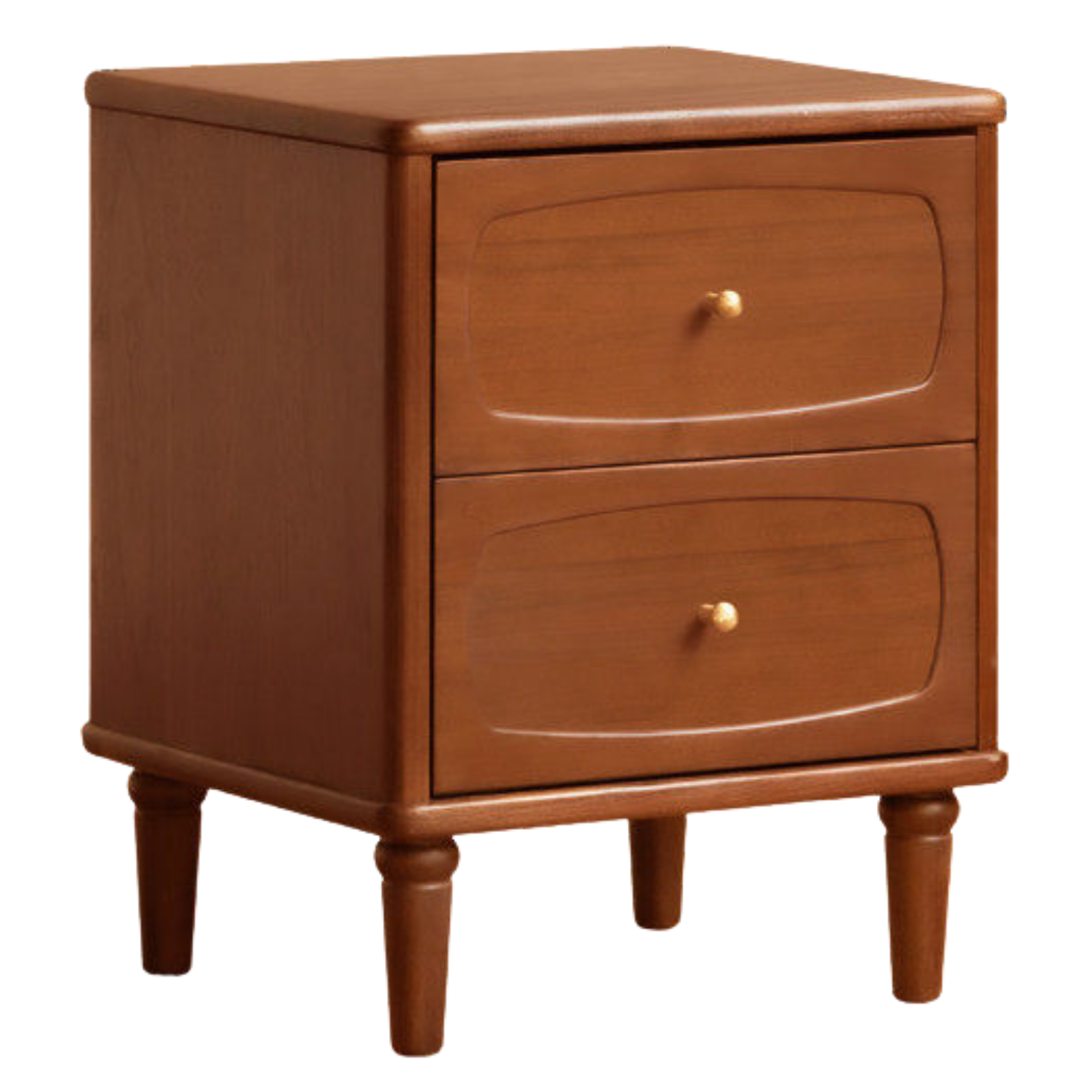 Poplar, Black Walnut Solid Wood French Retro Style Nightstand