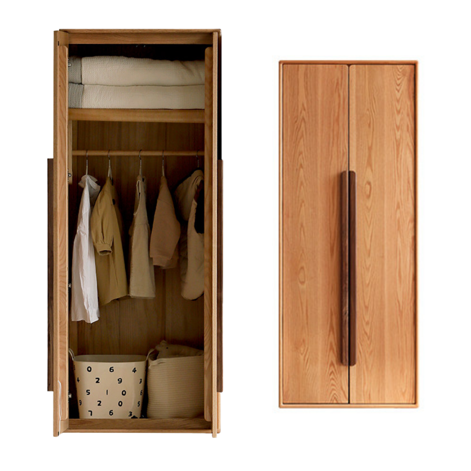 Oak Solid Wood Kids Wardrobe Free Combination
