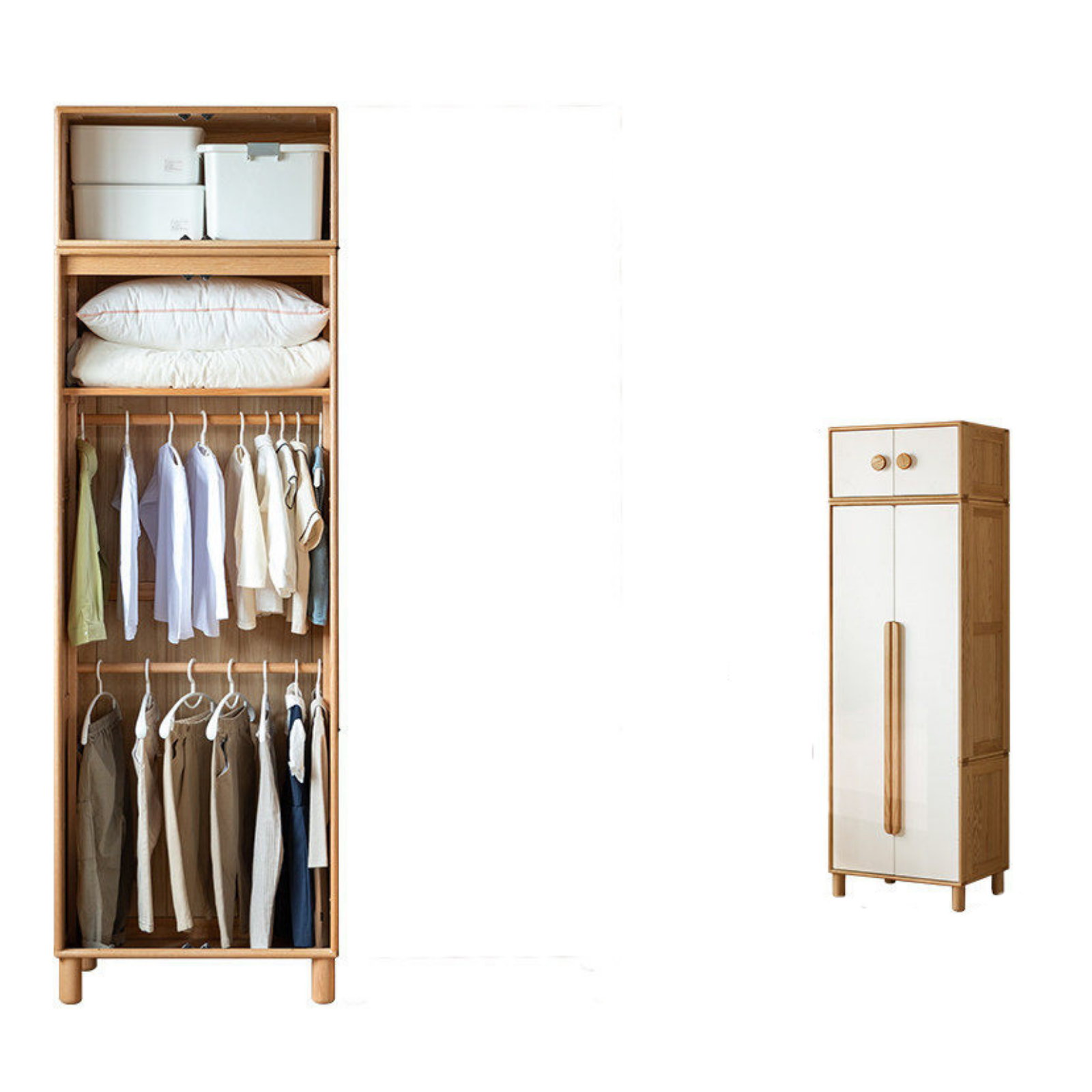 Oak Solid Wood Kids Wardrobe
