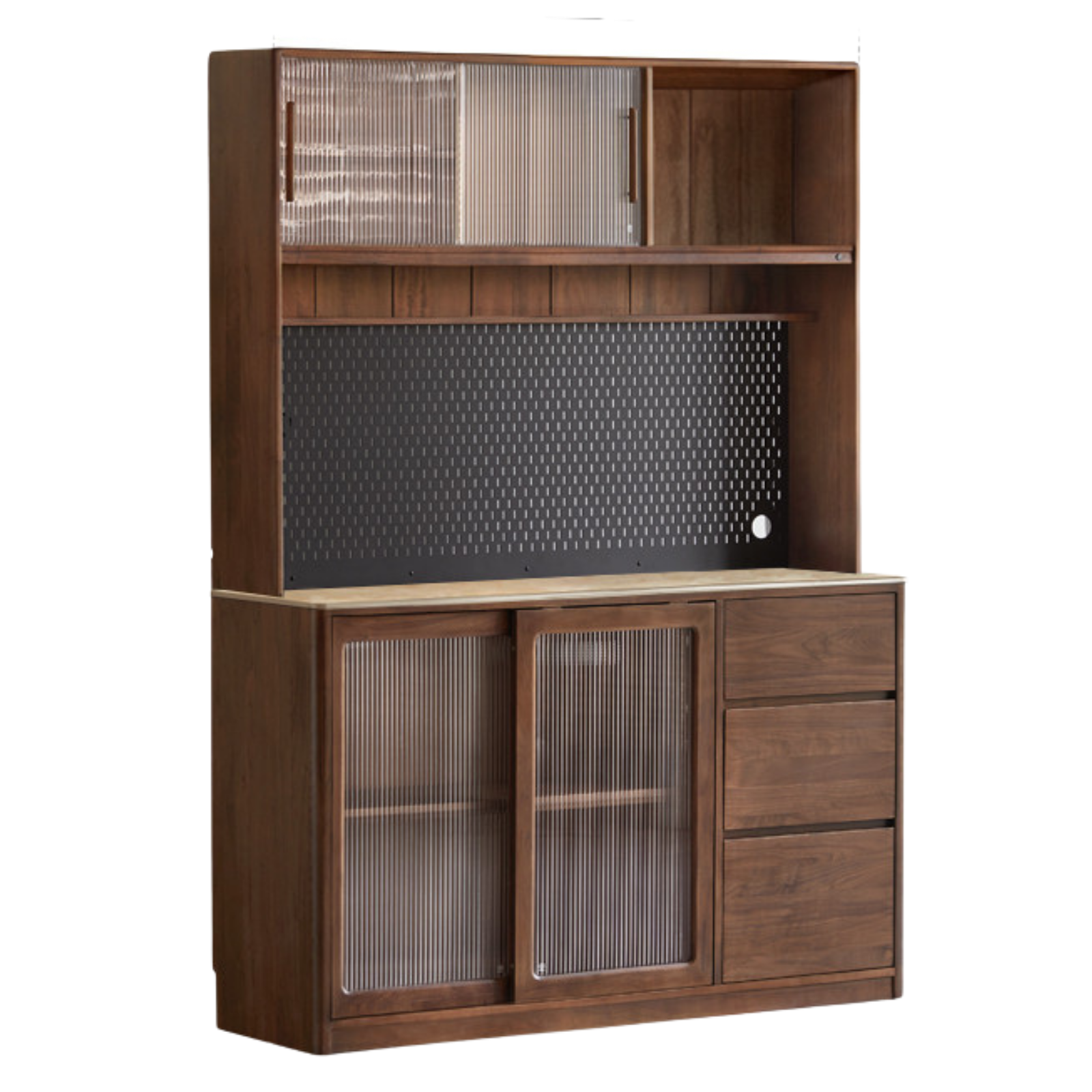 Black Walnut, Ash, Sandalwood Solid Wood Sideboard Hole Storage