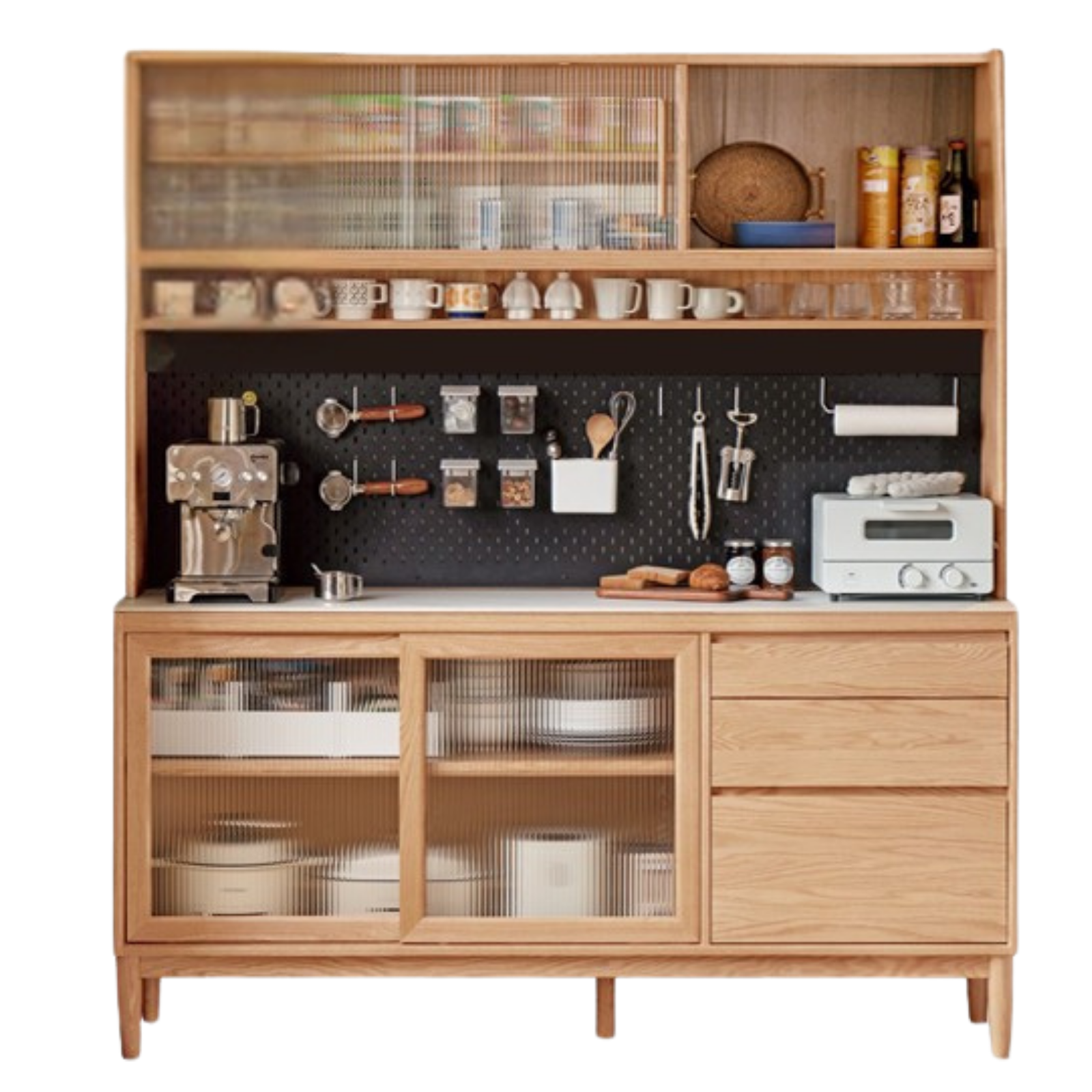 Oak, Ash Solid Wood Large Capacity Storage Sideboard