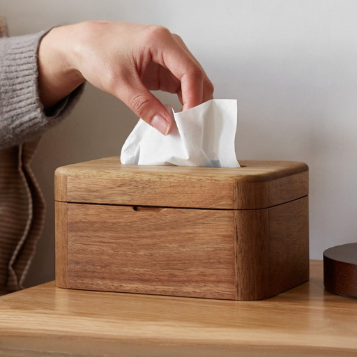 Black Walnut, Acacia Solid Wood Nordic Tissue Box
