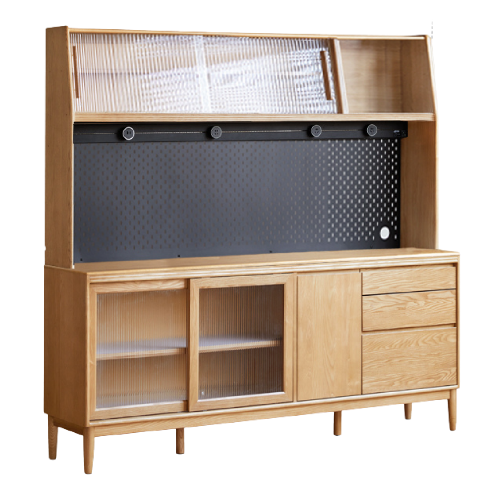 Oak, Ash Solid Wood Large Capacity Storage Sideboard