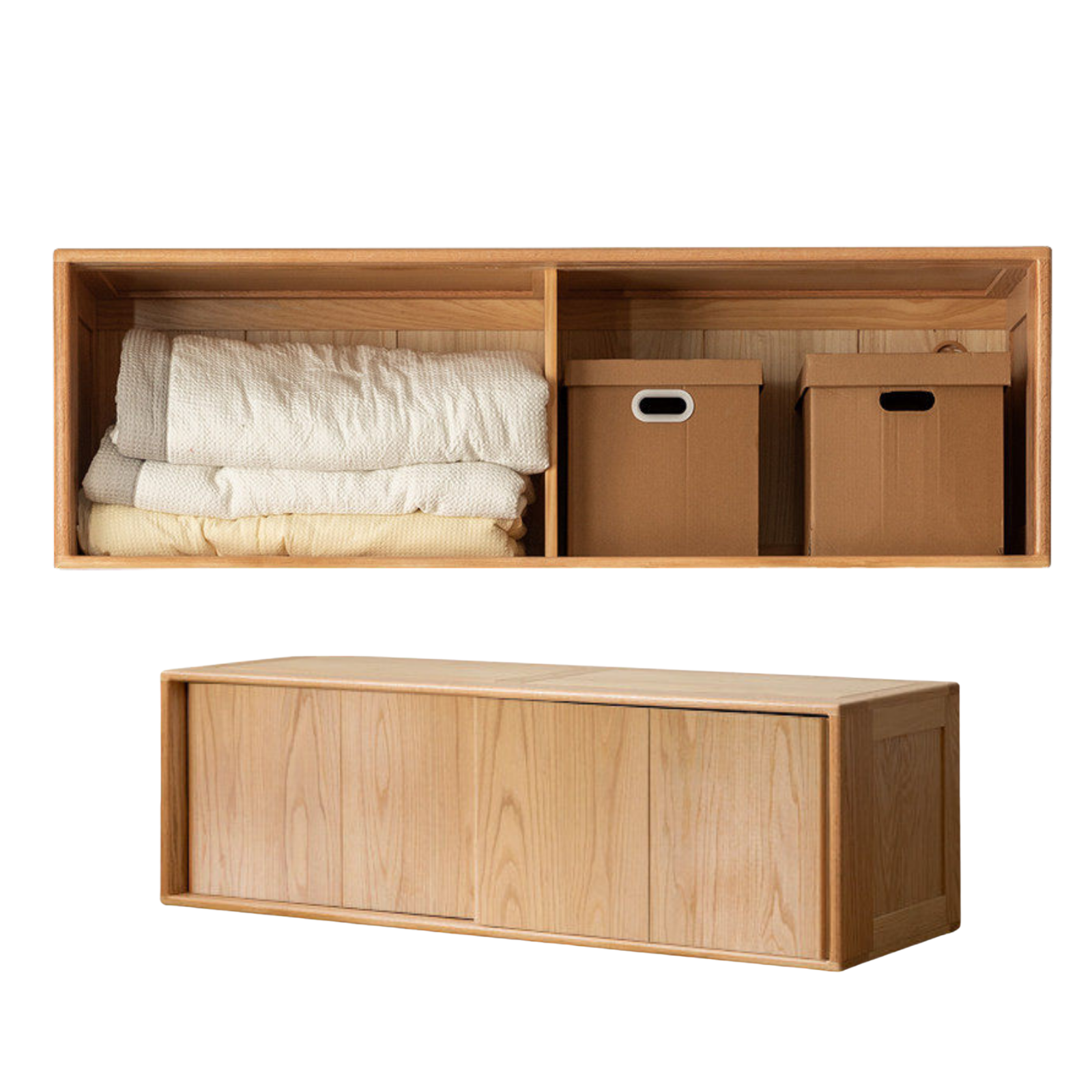 Oak Solid Wood Kids Sliding Door Wardrobe