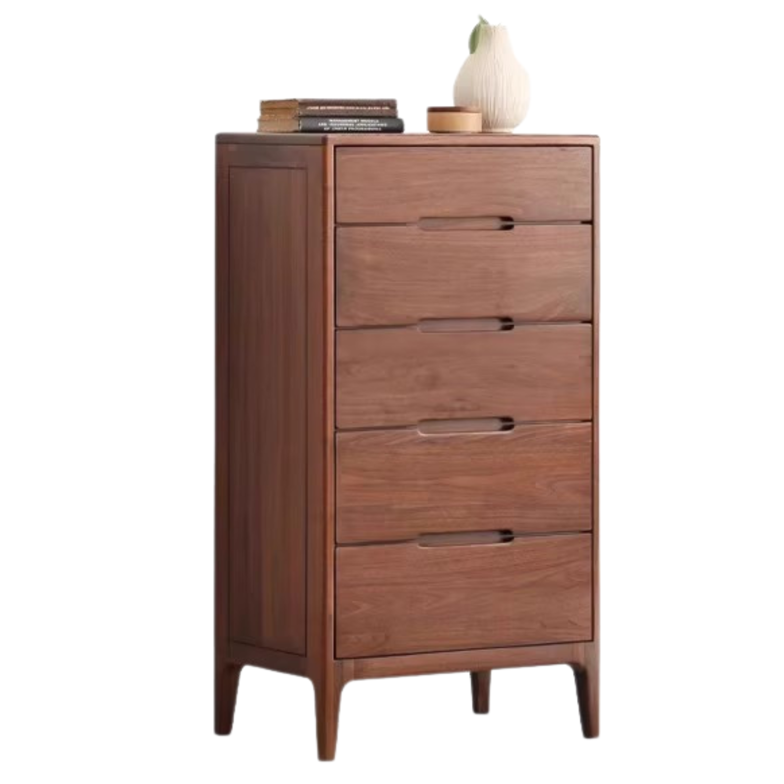 Black Walnut Solid Wood Modern Nordic Style Side Cabinet