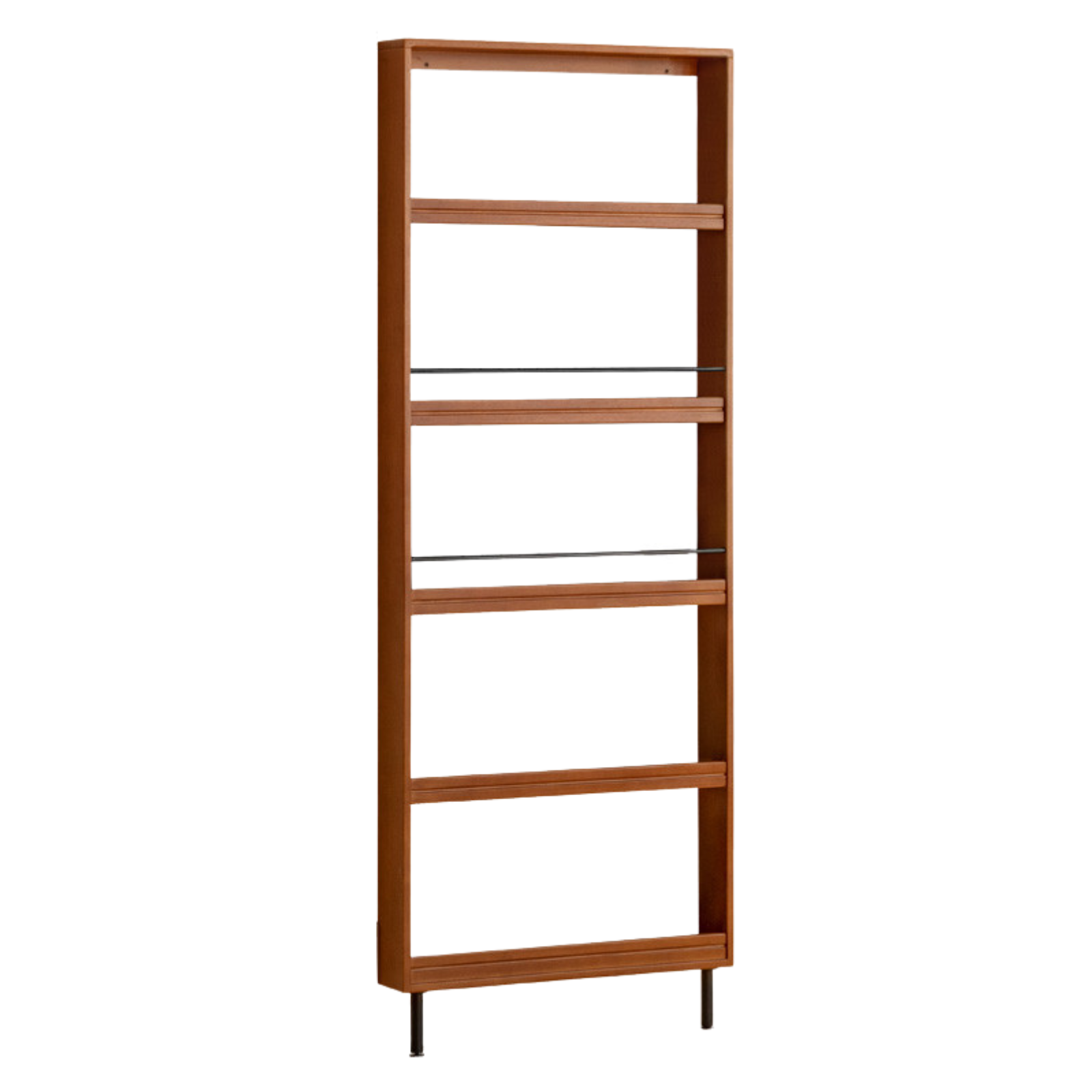 Solid Rubberwood Vintage Style Ultra-Thin Bookshelf