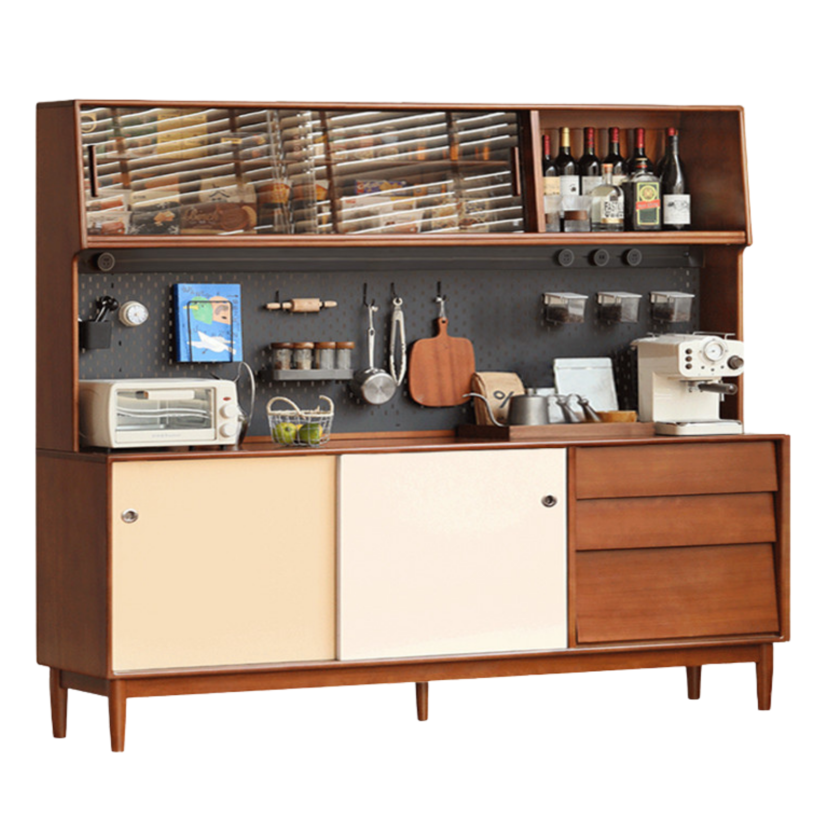 Poplar Solid Wood Vintage Style Retro Sideboard