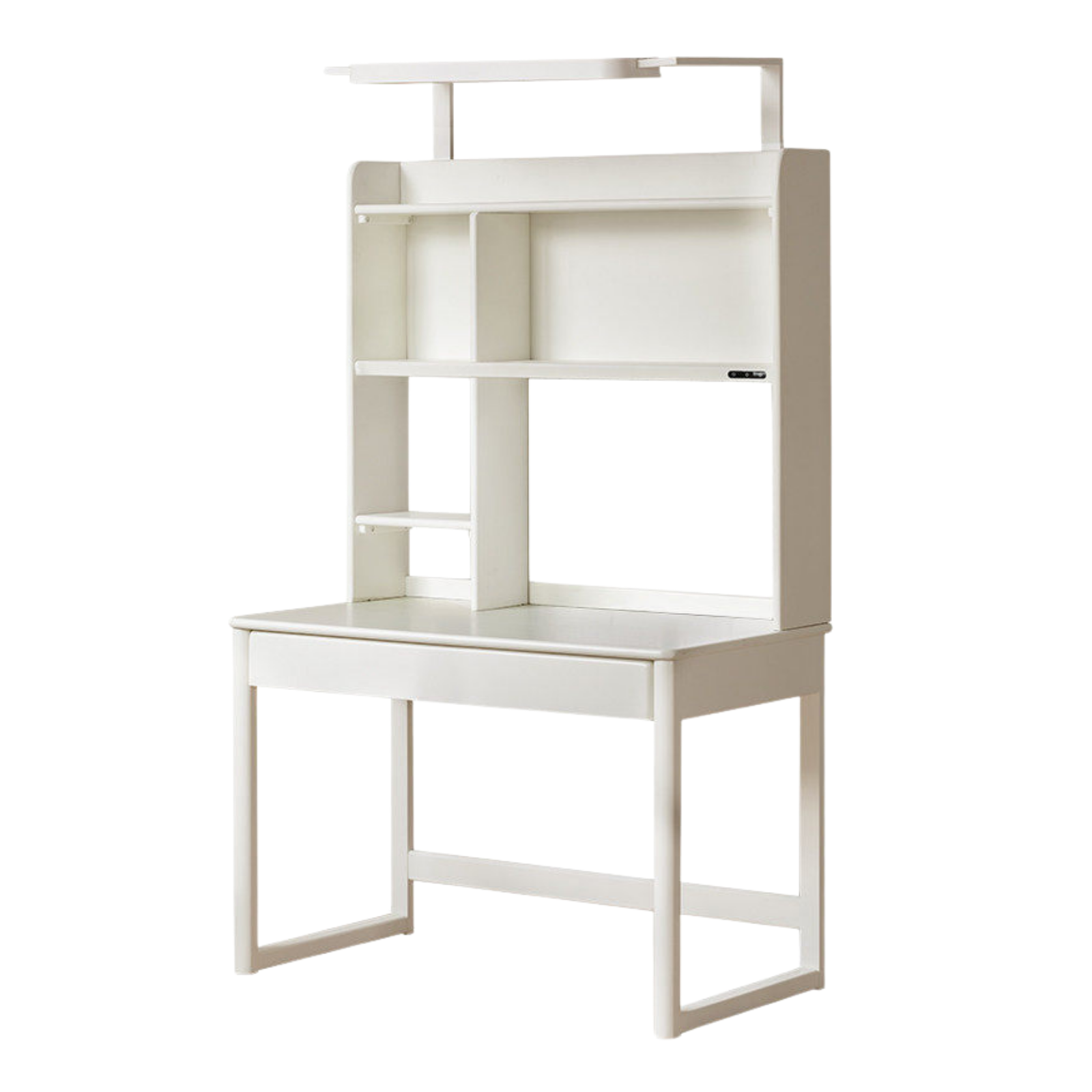 Poplar Solid Wood Cream Style Bookshelf Integrated Kids Table